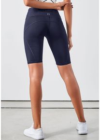 active by Lascana LASCANA ACTIVE Damen Radlerhose "Basic Bottoms", Gr. 32, blau, Obermaterial: 85% Polyester, 15% Elasthan, unifarben, sportlich, Hosen, mit kleiner