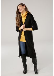 Laura Scott Damen Longstrickjacke, schwarz, Basic, Gr. 32, clean, unifarben, Strick, Obermaterial: 50% Viskose, 28% Polyester, 22% Polyamid,