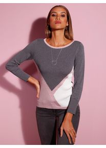CRÉATION L CREATION L Damen Strickpullover "Pullover", rosa, Gr. 40, gemustert, mehrfarbig, 54% Baumwolle, 44% Viskose, 1% Polyester, 1% metallisierte Fasern,