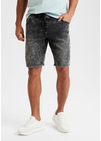 Buffalo Herren Jeansshorts, schwarz, casual, Gr. M, Destroyed-Effekte, Denim/Jeans, Obermaterial: 65% Baumwolle, 33% Polyester, 2% Elasthan, Jeans,