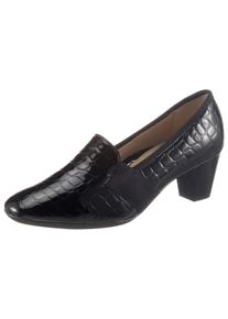 Ara Damen Hochfrontpumps "VERONA", Gr. 7,5, schwarz, Lacksynthetik, Reptilienprägung, glänzend, elegant, Schuhe, Abendschuh, Trichterabsatz,