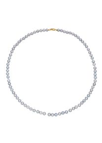 Firetti Damen Perlenkette "Schmuck Geschenk Gold 375 Halsschmuck Halskette Perle", 5, Gelbgold 375-Perlen, L: 50cm, grau, Gelbgold 375, Perlen,