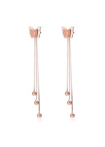 Damen Paar Creolen "Farfalle", rosa, Collezione Alessandro, Messing, Ohrringe