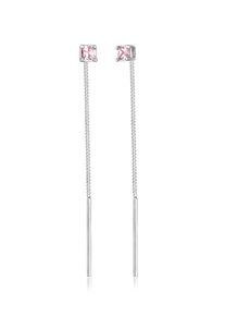 Elli Damen Paar Ohrstecker "Durchzieher Zirkonia Funkelnd Fein 925 Silber", OneSize,mit Steinen, Silber 925 (Sterlingsilber), silber, Silber 925