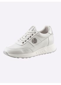 Heine Damen Sneaker, Gr. 40, grau, Leder, Glattleder, sportlich, Schuhe