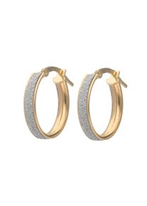 Vivance Damen Paar Creolen "Glittersheet", Gelbgold 375, gelb, Gelbgold 375, Ohrringe