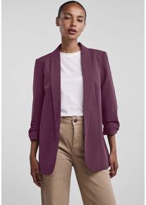 Pieces Damen Blusenblazer "PCBOSELLA 3/4 BLAZER NOOS", lila, casual, Gr. S, unifarben, Web, Obermaterial: 79% Polyester, 16% Viskose, 5% Elasthan,