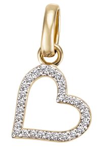 Firetti Damen Ketten-Anhänger "Schmuck Geschenk Silber 925 Halsschmuck Anhänger Herz "LIEBE"", Silber 925 (Sterlingsilber), 0,80 g, gold, Silber 925