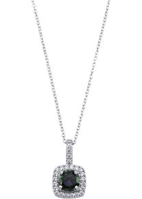 Firetti Damen Kette mit Anhänger "Schmuck Geschenk Silber 925 Halsschmuck Halskette Kissenform", Silber 925 (Sterlingsilber), L: 45cm B: 1,1mm, grün,