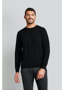 Bugatti Herren Rundhalspullover, schwarz, casual, Gr. XL, Sweatware, 100% Wolle, Pullover, aus feiner Merinowolle