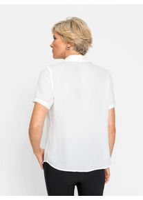 CLASSIC Damen Kurzarmbluse, beige, Gr. 40, unifarben, 100% Polyester, Blusen