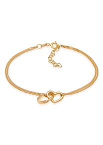 Elli Damen Armband "Herz Liebe Schloss Verbundenheit 925 Silber", 16cm, ohne Stein, Silber 925 (Sterlingsilber), gold, Silber 925 (Sterlingsilber),