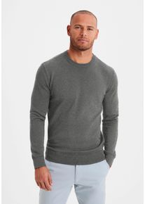 H.I.S. H.I.S Herren Strickpullover, grau, casual, Gr. M, meliert, Feinstrick, Obermaterial: 60% Baumwolle, 40% Polyester, Pullover, Regular Fit, Langarm,
