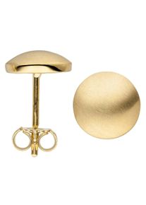 Jobo Damen Paar Ohrstecker "Matte Ohrringe 8 mm", Gelbgold 333, gold, Gelbgold 333, Ohrringe, 333 Gold