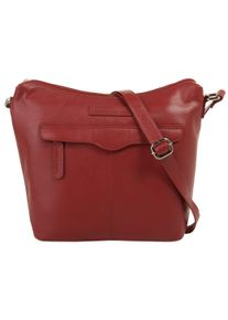 Bruno Banani Damen Umhängetasche, rot, Leder, unifarben, Taschen, echt Leder