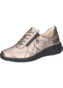 Waldläufer WALDLÄUFER Damen Sneaker "KALEA", Gr. 8, braun, Leder, metallic, sportlich, Schuhe, Komfortschuh, Halbschuh, Schnürschuh mit Reißverschlüssen, K-Weite