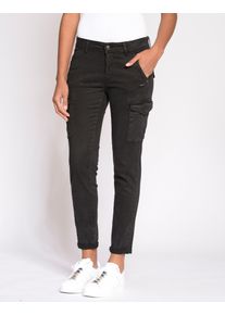 Gang Damen Cargohose "94AMELIE", schwarz, modisch, Gr. 26, unifarben, Web, Obermaterial: 64% Lyocell, 32% Baumwolle, 4% Elasthan, Hosen, mit