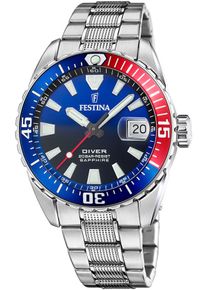 Festina Taucheruhr "The Originals/Diver", silber, Armbanduhren, Armbanduhr,Quarzuhr,Herrenuhr,bis 20 bar wasserdicht, Edelstahlarmband