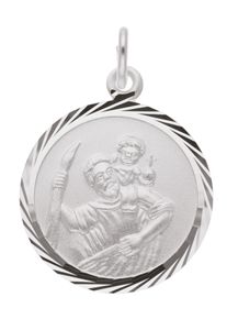 Adelia´s ADELIA ́S Damen Ketten-Anhänger "925 Silber Anhänger Christophorus Ø 16 mm", Damen, Silber 925 (Sterlingsilber), silber, Silber 925 (Sterlingsilber),