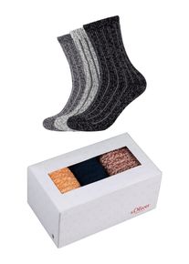 s.Oliver Damen Socken "Sockenbox 3er Pack", Gr. 39, schwarz, 69% Polyester 29% Polyester 2% Elasthan, meliert, Socken