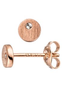 Jobo Damen Paar Ohrstecker, Silber 925 (Sterlingsilber), rosa, Silber 925 (Sterlingsilber), Ohrringe, rund 925 Silber roségold vergoldet mit Zirkonia