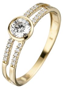 Jobo Damen Goldring, 54, Gelbgold 333, gold, Gelbgold 333, Fingerringe, 333 Gold mit Zirkonia