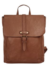 Samantha Look Cityrucksack, braun, Rindsleder, Leder, casual, Rucksäcke, Echt Leder, Made in Italy