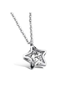 Damen Kette mit Anhänger "Star", silber, Basic, Collezione Alessandro, Metall, Halsketten, mit großem Glasstein