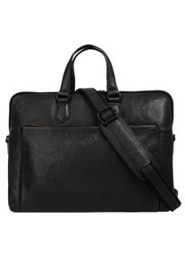 XZONE X-ZONE Damen Aktentasche, schwarz, Leder, unifarben, leicht glänzend, Taschen, echt Leder