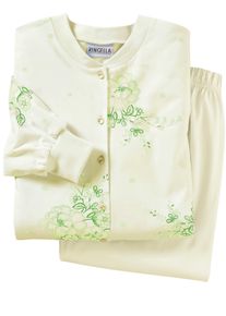 Ringella Damen Schlafanzug, Gr. 36, grün, 100% Baumwolle, Homewear-Sets
