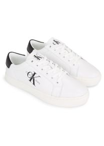 Damen Sneaker "CLASSIC CUPSOLE LACEUP LTH WN", Calvin Klein Jeans, Gr. 40, schwarz-weiß, Leder, unifarben mit Farbeinsatz, sportlich, Schuhe, mit