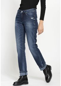 Gang Damen Loose-fit-Jeans "94AMELIE STRAIGHT", blau, casual, Gr. 26, Denim/Jeans, Obermaterial: 90% Baumwolle, 8% Polyester, 2% Elasthan, Jeans