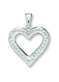 ONE ELEMENT Damen Ketten-Anhänger "Zirkonia Herz Herz Anhänger aus 925 Silber", Damen, Silber 925 (Sterlingsilber), silber, Silber 925