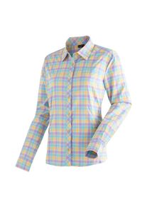 Maier Sports Damen Outdoorbluse "Kendra L/S W", blau, Gr. 38, 97% Polyester, 3% Elasthan, Blusen, Damen Langarmbluse, pflegeleichte Karobluse