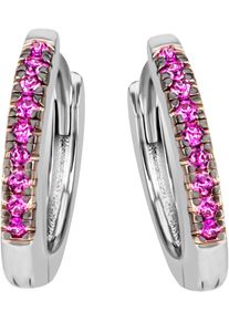 Firetti Damen Paar Creolen "Schmuck Geschenk Silber 925 Ohrschmuck Ohrringe", Silber 925 (Sterlingsilber), rosa, Silber 925 (Sterlingsilber),