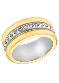 s.Oliver Damen Fingerring "2036837/-38/-39/-40", 60, Edelstahl, 9mm, gold, Edelstahl, Fingerringe, mit Zirkonia (synth.)