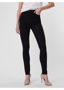 Véro Moda VERO MODA Damen Skinny-fit-Jeans "VMSANDRA SHR SKINNY JEANS BLACK NOOS", schwarz, modisch, Gr. L, unifarben, Denim/Jeans, Obermaterial: 98%