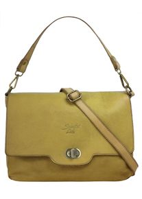 Samantha Look Damen Umhängetasche, gelb, Leder, vintage, Taschen, echt Leder, Made in Italy
