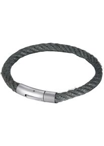 Firetti Armband "Schmuck Geschenk Edelstahl Jutefaser Armschmuck Armkette", Edelstahl-Jute, grau, Edelstahl, Jute, Armbänder