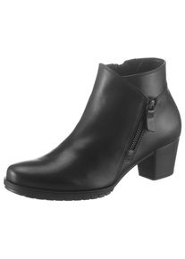 Gabor Damen Ankleboots "Palma", Gr. 39, schwarz, Kalbsleder, unifarben, elegant, Schuhe, mit Zierreißverschluss an der Außenseite, G-Weite