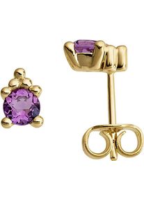 Firetti Damen Paar Ohrstecker "Schmuck Geschenk Gold 333 Ohrschmuck Ohrringe Edelstein Solitär", Gelbgold 333, bunt, Gelbgold 333, Ohrringe, mit