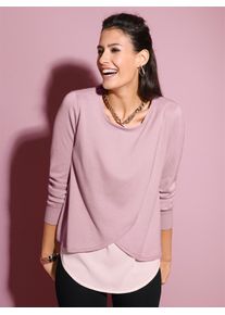 CRÉATION L CREATION L Damen Rundhalspullover "Pullover", rosa, Gr. 38, unifarben, 60% Viskose, 40% Baumwolle, Pullover