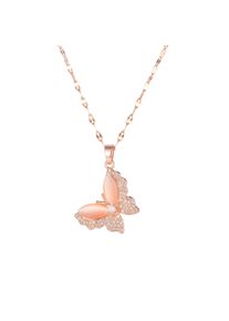 Damen Kette mit Anhänger "Schmetterling", rosa, Basic, Collezione Alessandro, Metall, Halsketten, 3D Optik