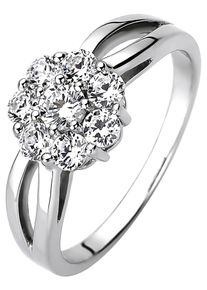 Jobo Damen Fingerring, 54, Silber 925 (Sterlingsilber), silber, Silber 925 (Sterlingsilber), Fingerringe, 925 Silber mit 8 Zirkonia