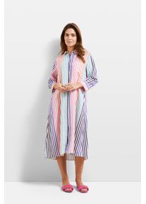 Bugatti Damen Blusenkleid, lila, Gr. 34, 100% Leinen, Kleider, mit stilvoller Streifenkombination