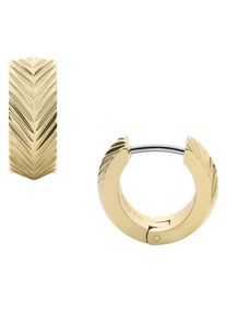 Fossil Damen Paar Creolen "SADIE, JF04116710", Edelstahl, gold, Edelstahl, Ohrringe