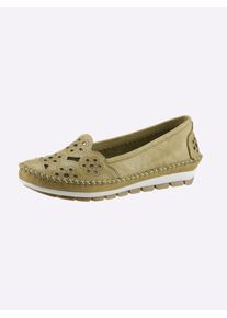 Gemini Damen Slipper, Gr. 36, grün, Glattleder, sportlich, Schuhe