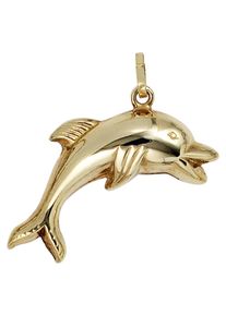 Jobo Damen Ketten-Anhänger "Anhänger Delfin", Gelbgold 333, gold, Gelbgold 333, Schmuckanhänger, 333 Gold