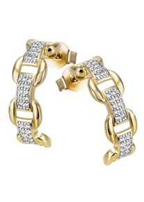 Firetti Damen Paar Ohrstecker "Schmuck Geschenk Silber 925 Ohrschmuck Kettenglieder", Silber 925 (Sterlingsilber), gelb, Silber 925 (Sterlingsilber),