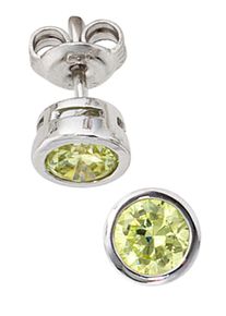 Jobo Damen Paar Ohrstecker "Ohrringe mit grünen Zirkonia", Silber 925 (Sterlingsilber), silber, Silber 925 (Sterlingsilber), Ohrringe, 925 Silber